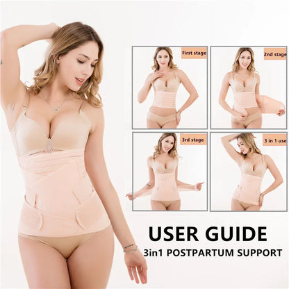 3In1 Corset Postpartum Belly Band Pregnant Women Tummy Belly Pelvis Belt Wrap Waist Trainer Recovery Bandage Strap Body Shaper