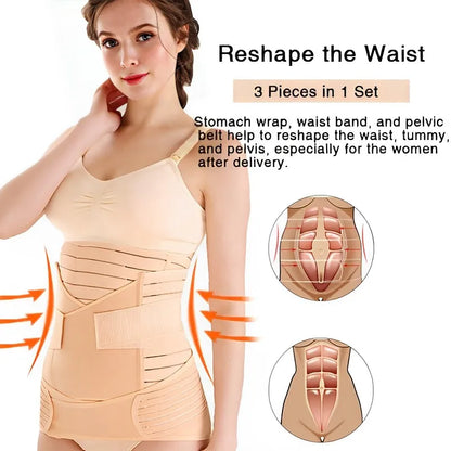 3In1 Corset Postpartum Belly Band Pregnant Women Tummy Belly Pelvis Belt Wrap Waist Trainer Recovery Bandage Strap Body Shaper